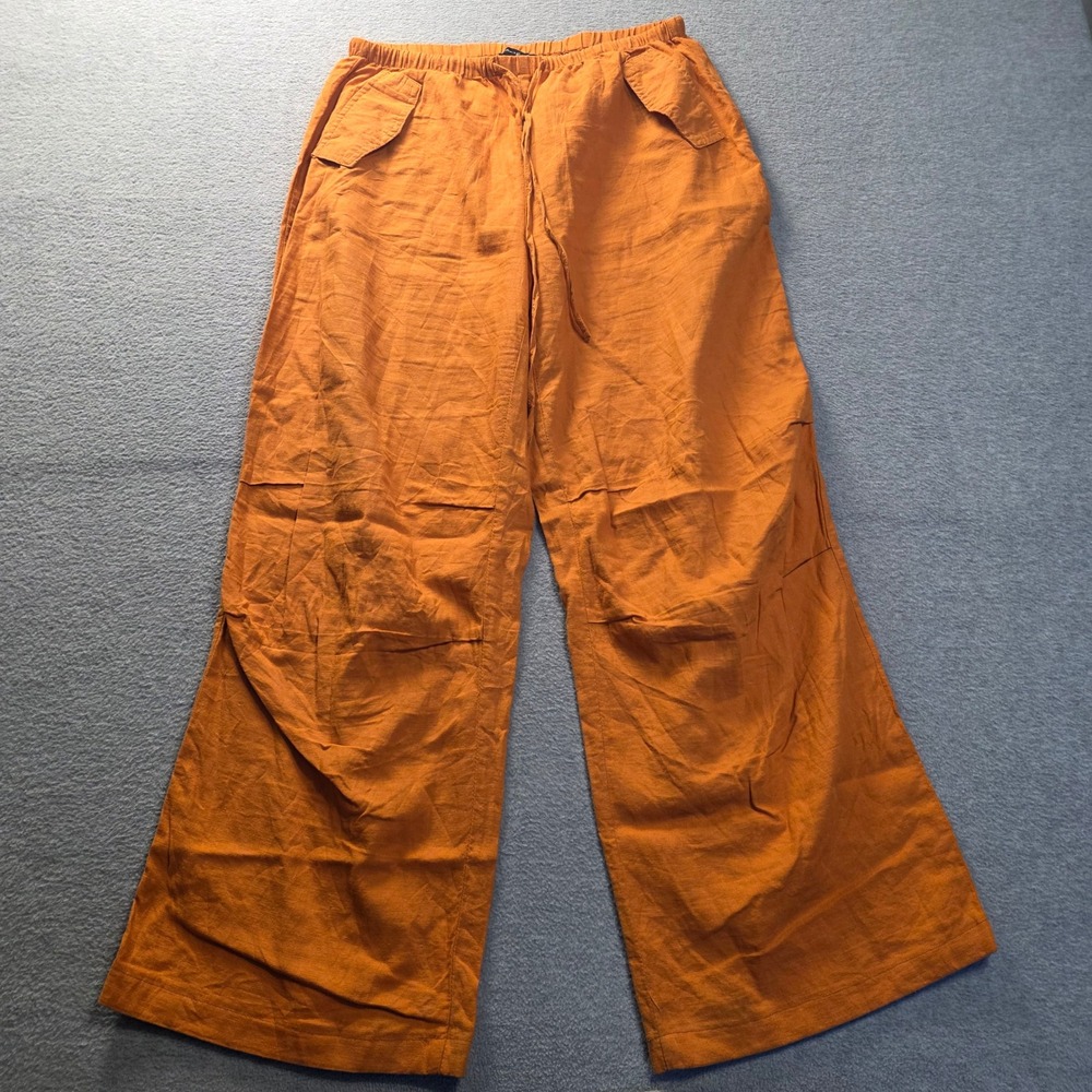 Cullen & Brown Wide Leg Womens Medium Burnt Orange Palazzo Pants Drawstring Boho